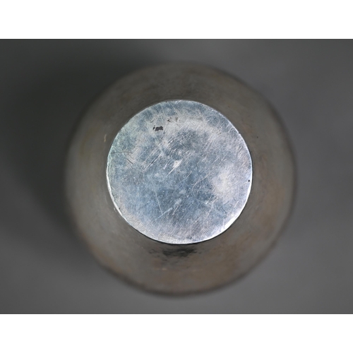 155 - Yvonne Renouf-Smith: a modern design planished silver ovoid vase, London 2007, 14.9oz, 14.5cm