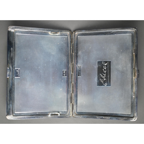 219 - A good quality Art Deco silver patent 'Slipway' cigarette case, Clark & Sewell, Birmin... 