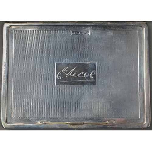 219 - A good quality Art Deco silver patent 'Slipway' cigarette case, Clark & Sewell, Birmin... 