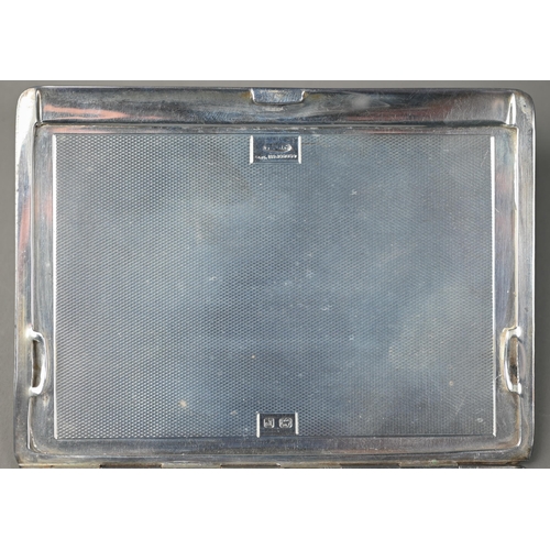 219 - A good quality Art Deco silver patent 'Slipway' cigarette case, Clark & Sewell, Birmin... 