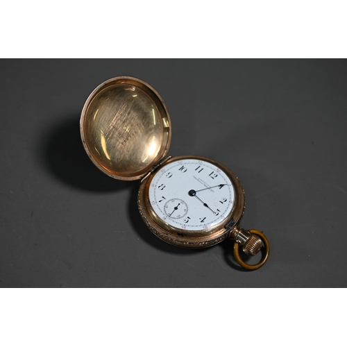 238 - An American Waltham Watch Co. gold plated hunter pocket watch - a/f