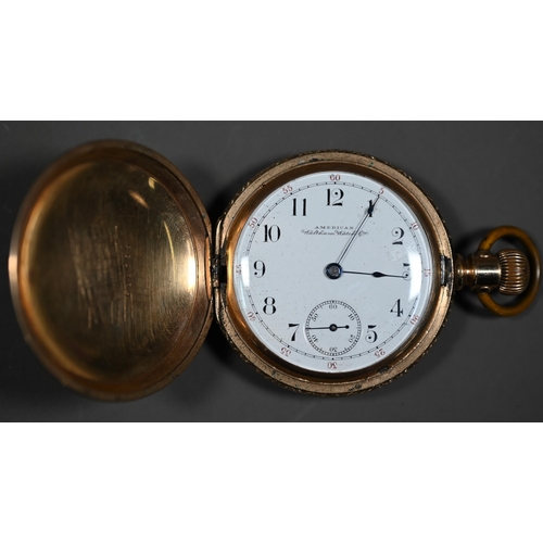 238 - An American Waltham Watch Co. gold plated hunter pocket watch - a/f