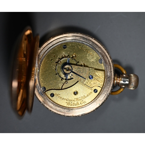 238 - An American Waltham Watch Co. gold plated hunter pocket watch - a/f