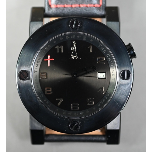 259 - The Chinese Timekeeper - the black finished 44 mm dia. stainless steel case with conforming black di... 