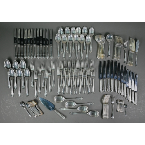 26 - Extensive set of Hardy A1 plate Dubarry flatware and cutlery (for twelve settings with many extras) ... 