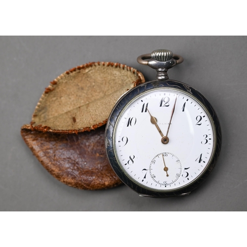 264 - A Damas pocket watch, the white enamelled dial with italic roman numerals, secondary seconds with gi... 