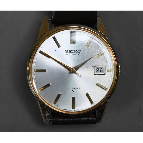 272 - Two gentleman's gilt metal wristwatches - Gruen Precision Autowind and a Seiko Automatic with 17-jew... 