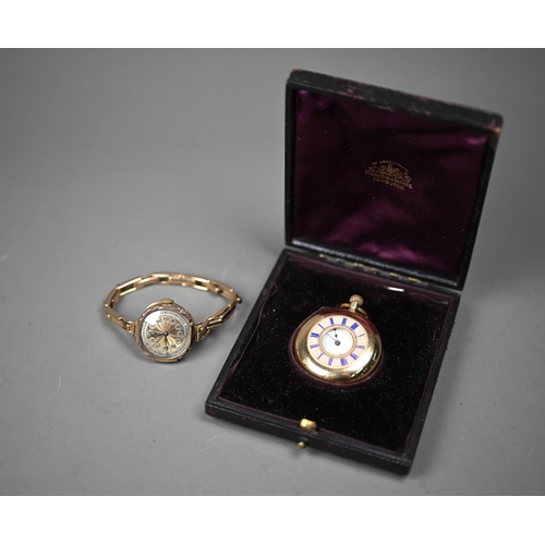 275 - WITHDRAWN AA continental 18K cased fob watch retailed by Hamilton & Inches, Edinburgh, the 34 mm... 