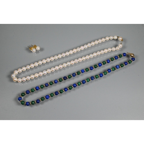 333 - WITHDRAWN A single row of uniform cultured pearls, with concealed pearl snap with 18ct yellow gold f... 