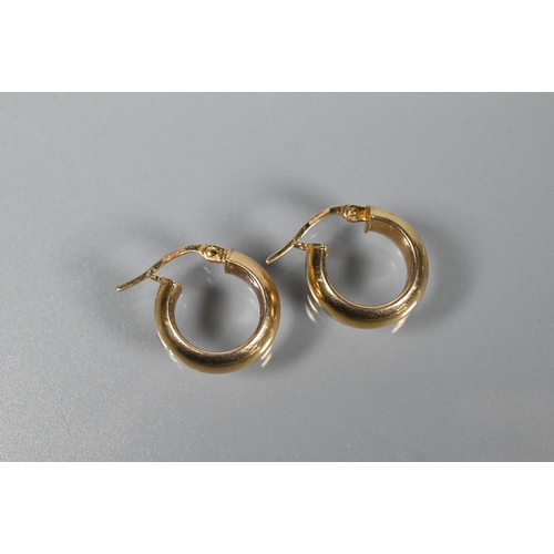 339 - WITHDRAWN Two pairs of 9ct gold earrings - hoop and tri-coloured knot design to/w two other unmarked... 