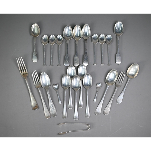 35 - A quantity of Georgian and later silver spoons and forks etc. - various makers and dates, 16oz