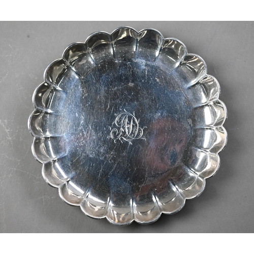 38 - Mid 18th Century Irish silver counter dish with scalloped rim, Andrew Goodwin, Dublin (no date) circ... 