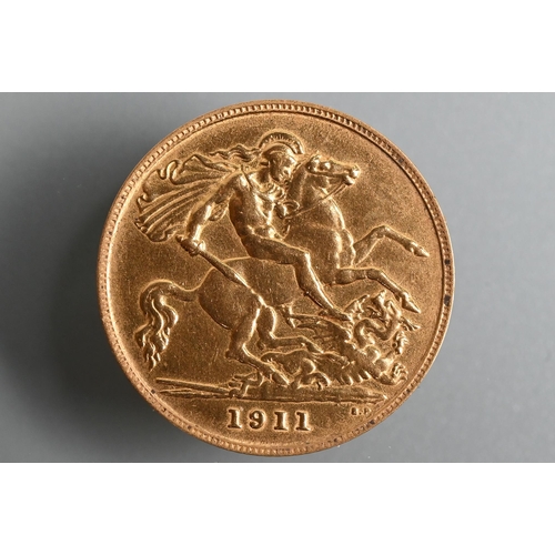 483 - A George V gold half sovereign, dated 1911