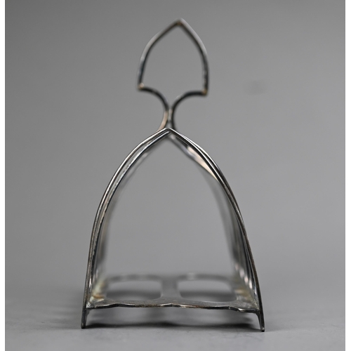 63 - Edwardian silver six-division toast rack James Dixon & Son, Sheffield 1908, 4.1oz, 11cm wide