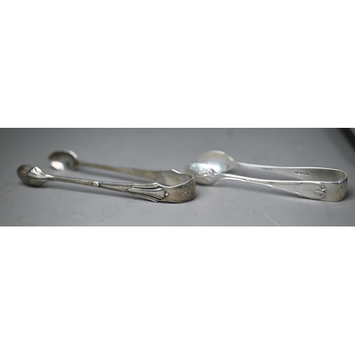 67 - Two cased sets of coffee spoons - one set with tongs, to/w three other pairs of sugar tongs - variou... 