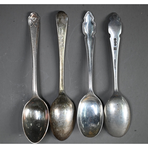 68 - Quantity of silver teaspoons and coffee spoons - various makers and dates, 10.5oz, to/w a cocktail f... 