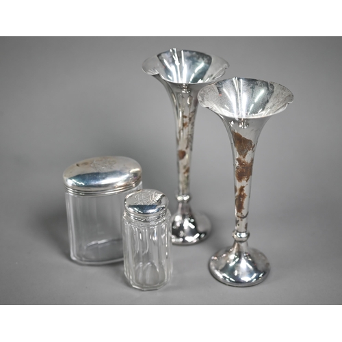 82 - A pair of Edwardian silver vase-flutes with weighted bases, James Dixon & Sons Ltd, Sheffield 19... 