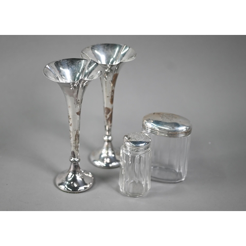 82 - A pair of Edwardian silver vase-flutes with weighted bases, James Dixon & Sons Ltd, Sheffield 19... 