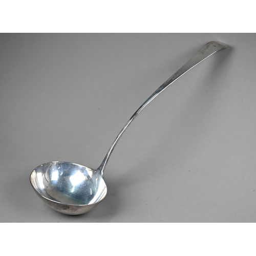 89 - George III silver old English pattern soup ladle, George Burrows, London 1801, 4.8oz