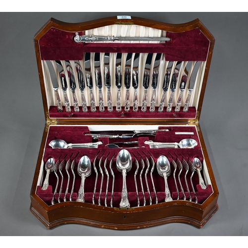 220 - A canteen of Kings pattern silver flatware for eight settings, Viners, Sheffield 1958-63, including ... 