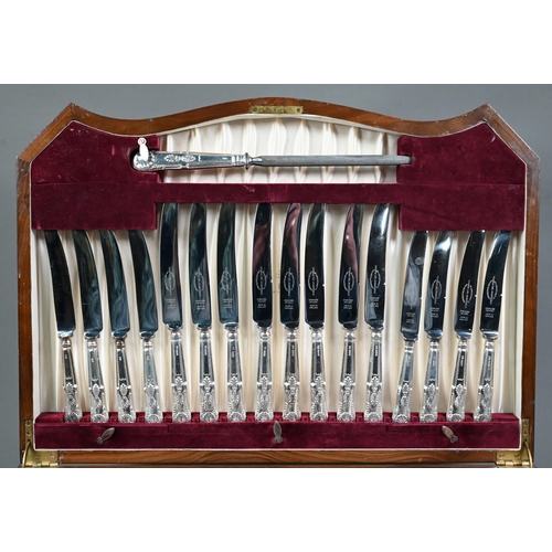 220 - A canteen of Kings pattern silver flatware for eight settings, Viners, Sheffield 1958-63, including ... 