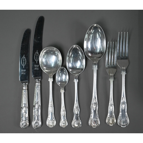 220 - A canteen of Kings pattern silver flatware for eight settings, Viners, Sheffield 1958-63, including ... 