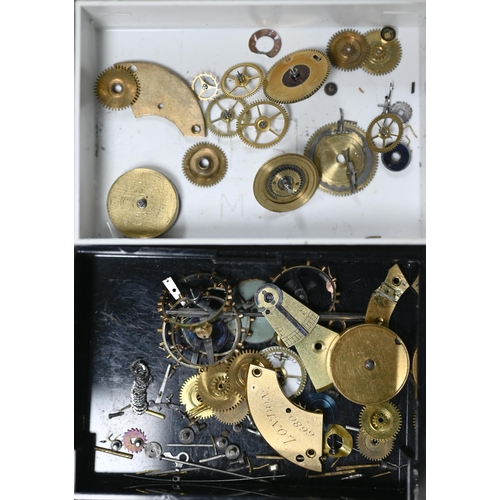 240 - Assorted pocket watch parts incl. Kays & Co. movement and dial, mainsprings, movement plates etc... 