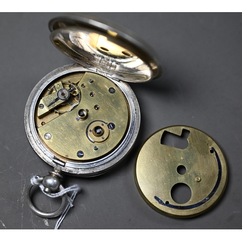 243 - Laqui & Lawrence, London, a .925 cased key wind pocket watch with chain 4.30 ozt all-in