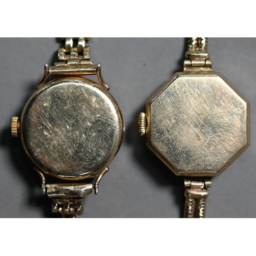 244 - Two 9ct gold ladies wrist watches - Tudor and Zenith, both with straps, 35.9g all-in (2)