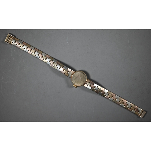 246 - WITHDRAWN Bueche Girod, a tri-coloured 9ct gold ladies cocktail wristwatch, on textured strap, 19.5 ... 