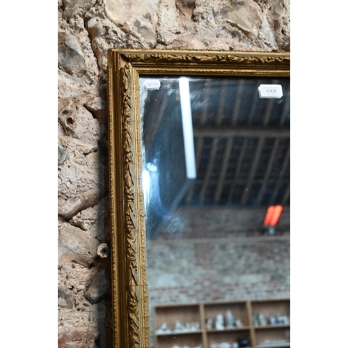 1000 - An old giltwood and composite framed tall mirror, a/f, 191 cm h x 60 cm w