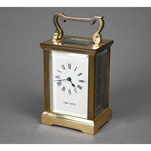 1019 - A Mappin & Webb retailed brass carriage clock c/w key