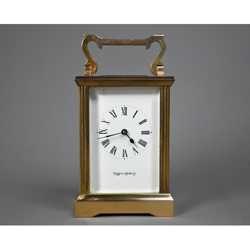 1019 - A Mappin & Webb retailed brass carriage clock c/w key