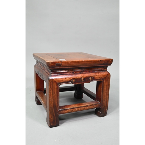 1042 - An antique Chinese elm stand, 31 cm x 31 cm x 30 cm h