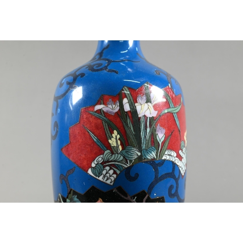506 - A pair of late 19th century Japanese cloisonne baluster vases, Meiji period (1868-1912) each decorat... 