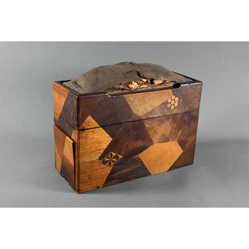 587 - A 19th century Japanese Himitsu-Bako puzzle box, traditional parquetry construction in various nativ... 