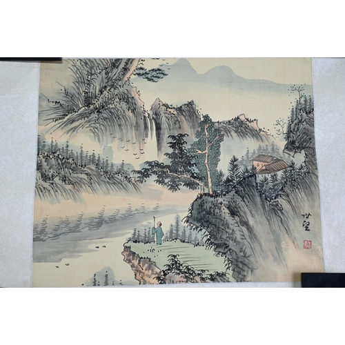 590A - A 20th century Chinese scroll painting, watercolour on silk 'Flower and Bird' by Yee Yat (Hong Kong)... 