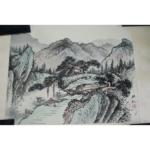 590A - A 20th century Chinese scroll painting, watercolour on silk 'Flower and Bird' by Yee Yat (Hong Kong)... 