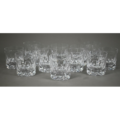 605 - A set of twelve Tudor Glass heavy cut glass whisky tumblers (12)