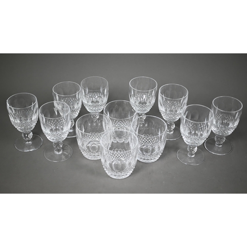 607 - A set of eight Waterford 'Colleen' white wine glasses, 12.5 cm high to/w four tumblers (10)