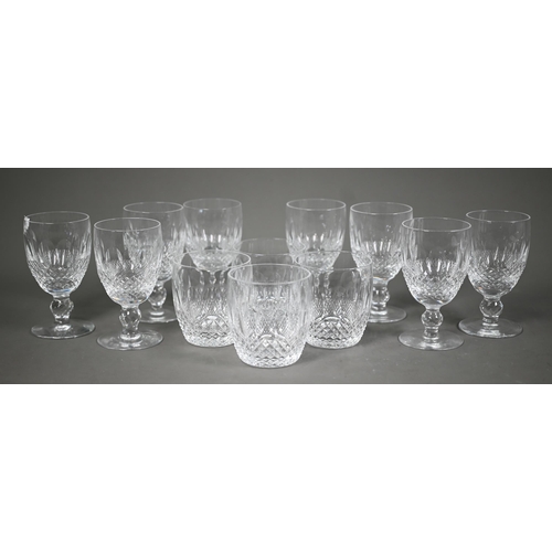 607 - A set of eight Waterford 'Colleen' white wine glasses, 12.5 cm high to/w four tumblers (10)