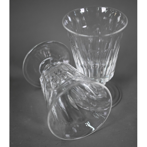 616 - A set of four Georgian cut glass rummers with tapering bowls on blade knop stems, 13 cm high