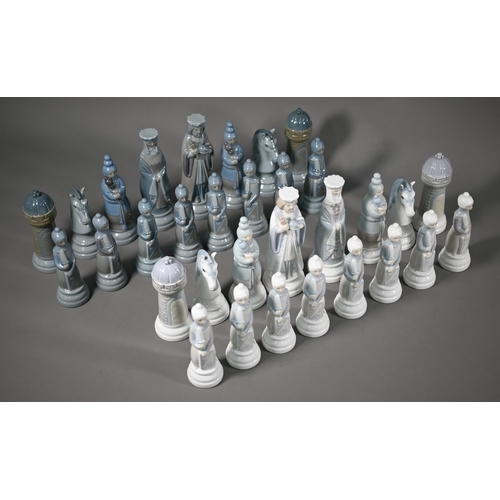 621 - A Lladro 'Medieval' chess set, 32 pieces