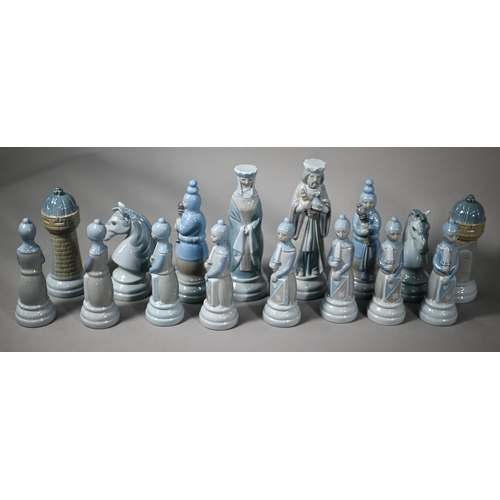 621 - A Lladro 'Medieval' chess set, 32 pieces