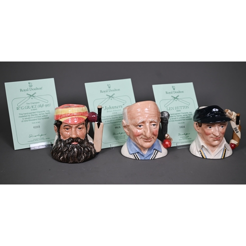 622 - Cricket - three Royal Doulton ltd ed character jugs - The Champion W G Grace D6945, 6203/9500, Len H... 