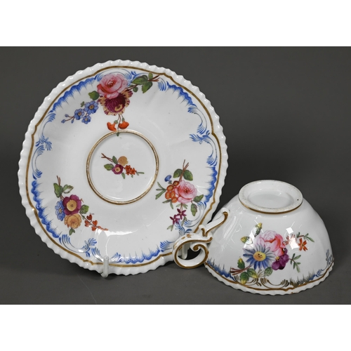 649 - Three 18th century Dutch porcelain small tea cups, The Hague factory - one finely-painted with squas... 