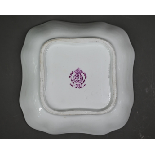 655 - A Royal Worcester dish, painted with fruit by Richard Sebright, date mark for 1941, 12 cm square, to... 