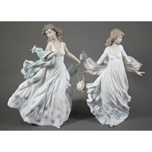 690 - Two boxed Lladro figures, 'Spring Splendour' 05898 and 'Summer Serenade' 06193 (2)