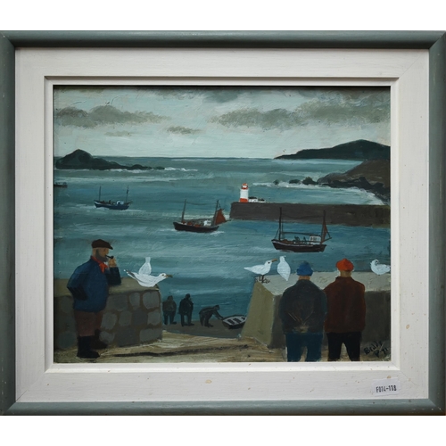 700 - Biddy Picard (1922-2019) - 'Putting to Sea', oil on board, signed and dated '91, 23.5 x 29 cmARR app... 