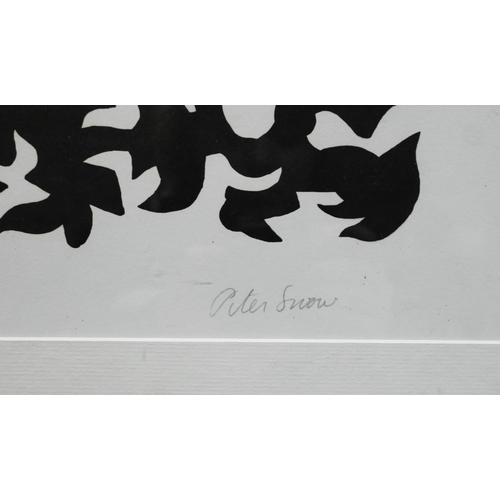 718 - After Peter Snow (1927-2008) - Black/white abstract print possibly from the Cryptoglyph series, ltd ... 